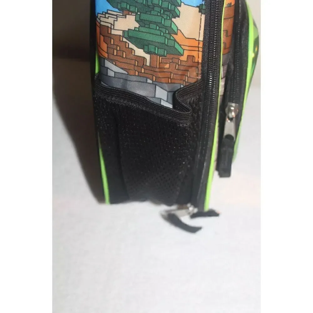 MINECRAFT CREEPER Kids BPA-Free Insulated Lunch Tote Box w/ Bottle Pocket